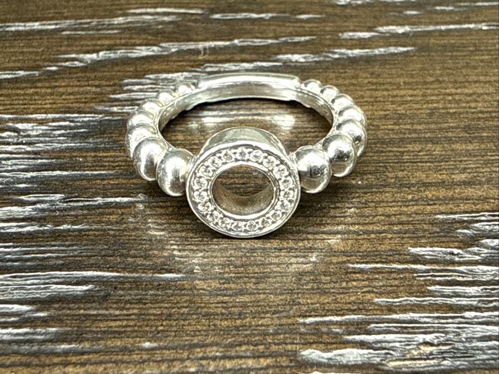 LAGOS Caviar Spark 925 Silver DIAMOND CIRCLE Ring Size US-7-New w/o Tag’s